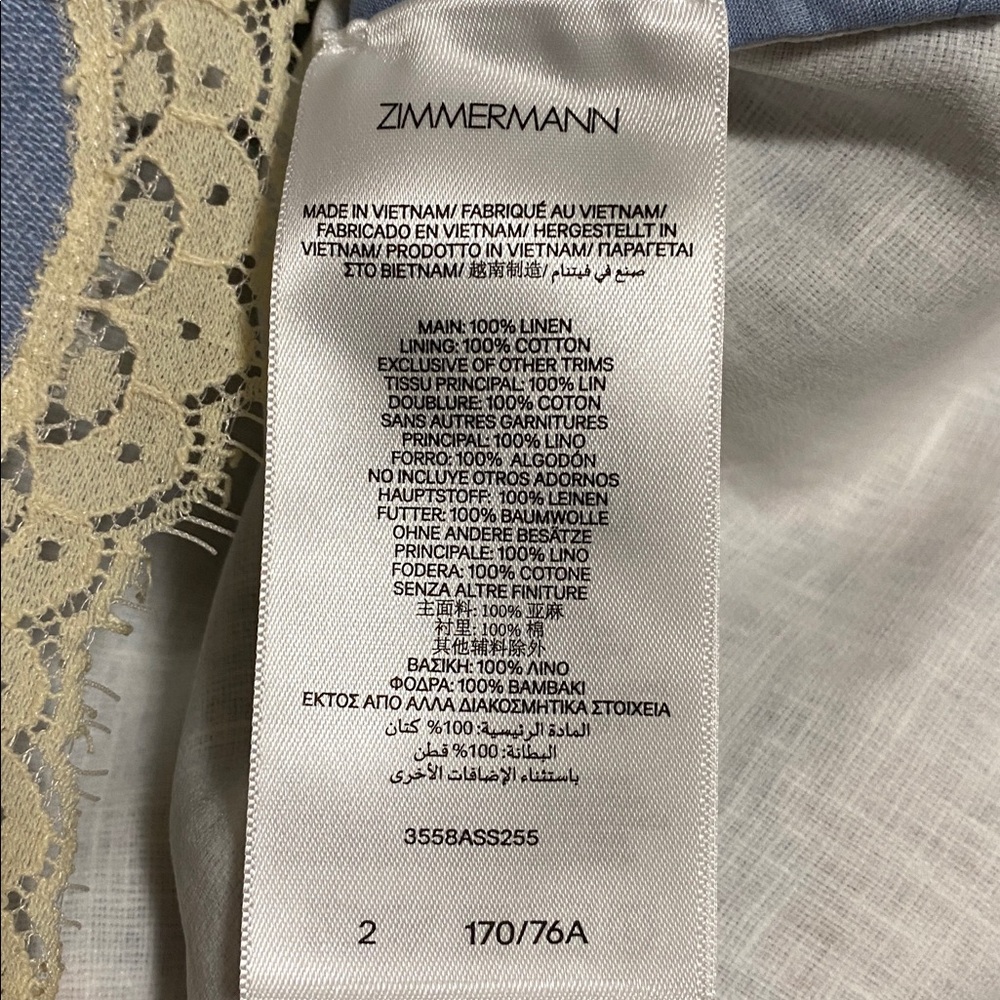 NWT Zimmermann Cascadian Linen Floral Dress Shorts Size AU 2 US 8 - Picture 10 of 10